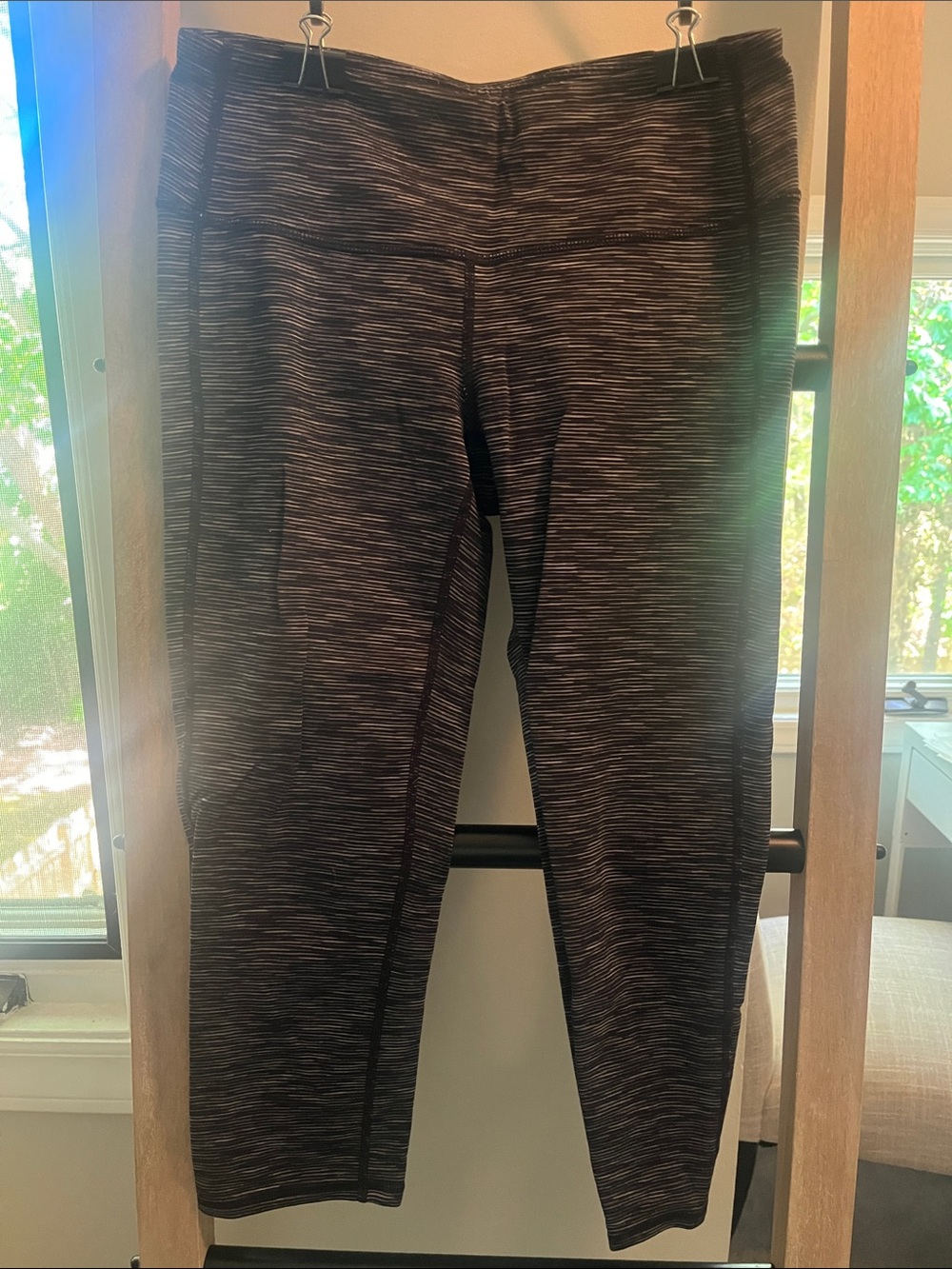 Athleta Black and Gray Space-Dye Performance Leggings